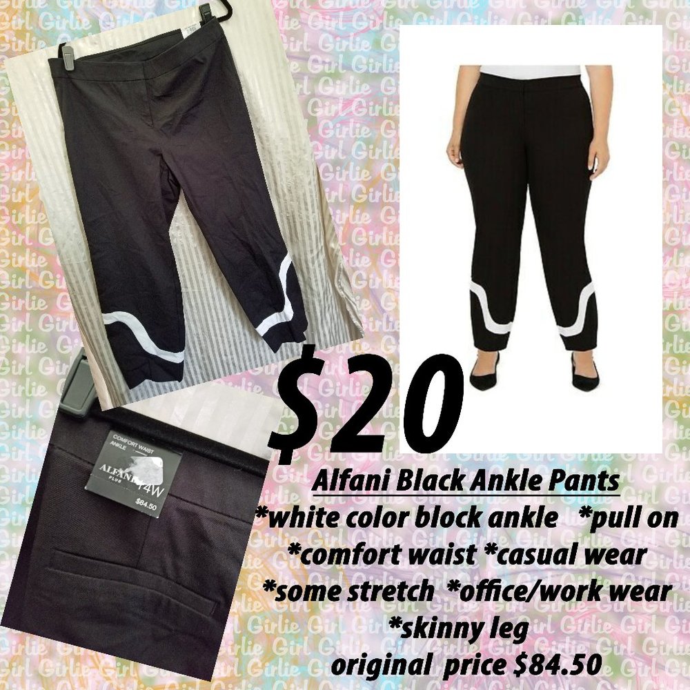 Alfani Black Ankle Pants 14W 16W 18W 24W